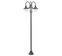 vidaXL Garden Post Light E27 220 cm Aluminium 3-Lantern Bronze, Brown