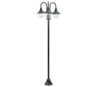 vidaXL Garden Post Light E27 220 cm Aluminium 3-Lantern Dark Green, Green