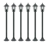 vidaXL Garden Post Lights 6 pcs E27 110 cm Aluminium Dark Green, Green
