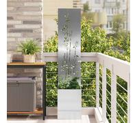 vidaXL Garden Privacy Screen Floral Sliver 32 x 140 cm Stainless steel