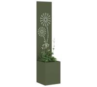 Garden Privacy Screen Olive green 32 x 140 cm Cold-rolled steel