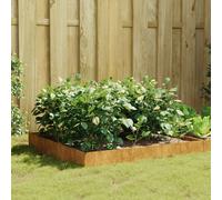 vidaXL Garden Raised Bed - Corten Steel Square Planter for Outdoor Planting - Weather- with y Brown Color