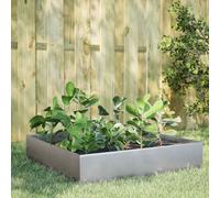 vidaXL Garden Raised Bed 100x100x33.5 cm Galvanised Steel, Silver