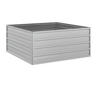 vidaXL Raised Garden Bed - Galvanized Steel Planter 100x100x45cm Silver, Rectangular Flower/Plant Pot for Outdoor Garden/Patio