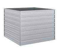 vidaXL Garden Raised Bed 100x100x77 cm Galvanized Steel Silver Flower Box Pot