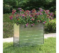 vidaXL Garden Raised Bed 100x40x77 cm Galvanized Steel Silver Flower Box Pot