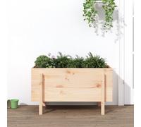 (natural pine, 101 x 50 x 57 cm) vidaXL Garden Raised Bed Wooden Planter Pot Patio Flower Bed Solid Wood Pine