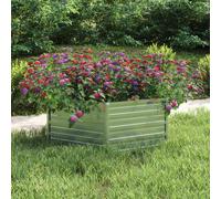 vidaXL Garden Raised Bed 129x45 cm Galvanized Steel Silver Flower Box Pot