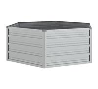 vidaXL Garden Raised Bed Outdoor Patio Terrace Backyard Balcony Flower Plant Vegetable Box Planter Pot 129x45 cm Galvanized Steel Silver