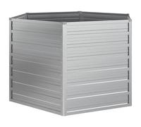 vidaXL Garden Raised Bed 129x77 cm Galvanized Steel Silver Flower Box Pot