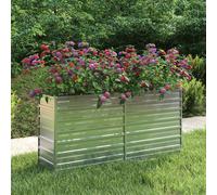 vidaXL Garden Raised Bed 160x40x77 cm Galvanized Steel Silver