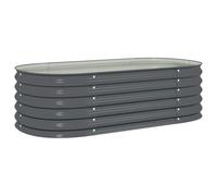 vidaXL Garden Raised Bed 160x80x44 cm Galvanised Steel Grey