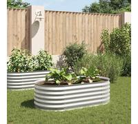 vidaXL Garden Raised Bed 160x80x44 cm Galvanised Steel Silver