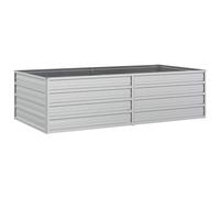 vidaXL Garden Raised Bed 160x80x45cm Galvanized Steel, Silver
