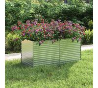 vidaXL Garden Raised Bed in Silver - Heavy-Duty Galvanized Steel for Outdoor Use - Spacious Rectangular Planter - Ideal for Plants, Vegetables, Herbs, and Flowers