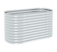 vidaXL Garden Raised Bed 160x80x81 cm Galvanised Steel Silver