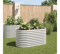 vidaXL Garden Raised Bed 160x80x81cm Galvanised Steel Silver Flower Raised Bed