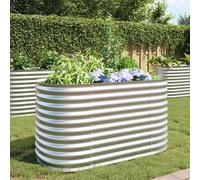 vidaXL Garden Raised Bed 160x80x81cm Galvanised Steel Silver Flower Raised Bed
