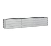 vidaXL Garden Raised Bed 240x40x45 cm Galvanized Steel Silver Flower Box Pot