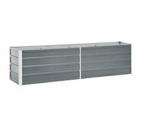 vidaXL Garden Raised Bed 240x40x45cm Galvanised Steel Grey Patio Planter Pot