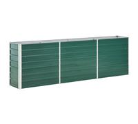 vidaXL Garden Raised Bed 240x40x77cm Galvanised Steel Green Patio Planter Pot