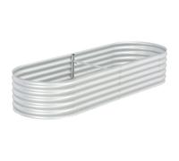 vidaXL Garden Raised Bed 240x80x44cm Galvanised Steel Silver Flower Raised Bed