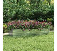 vidaXL Garden Raised Bed 240x80x45 cm Galvanized Steel Silver
