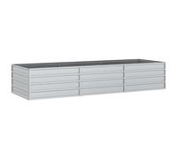 vidaXL Garden Raised Bed 240x80x45 cm Galvanized Steel Silver