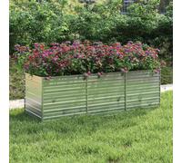 vidaXL Garden Raised Bed 240x80x77 cm Galvanized Steel Silver