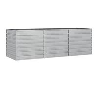vidaXL Garden Raised Bed 240 cm Galvanized Steel Silver Planter Flower Box