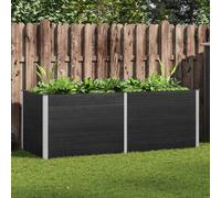 Garden raised bed 250x100x91cm Grey WPC & Steel Weather-Resistant Planter Large