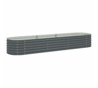 vidaXL Garden Raised Bed 320x80x44 cm Galvanised Steel Grey NEW