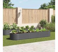 vidaXL Garden Raised Bed 320x80x44 cm Galvanised Steel Grey NEW