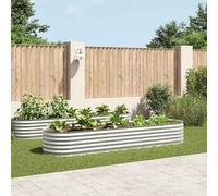 vidaXL Garden Raised Bed 320X80X44cm Galvanised Steel - Silver