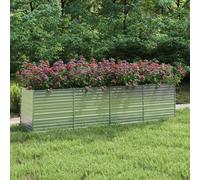 vidaXL Garden Raised Bed 320x80x77 cm Galvanized Steel Silver