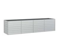 vidaXL Garden Raised Bed 320x80x77 cm Galvanized Steel Silver
