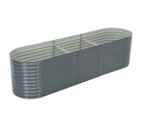 vidaXL Garden Raised Bed 320x80x81 cm Galvanised Steel Grey UK HOT