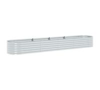 vidaXL Garden Raised Bed 400x80x44cm - Galvanized Steel, Spacious and Weather Resistant for Outdoor Planting, Vegetables, and Flowers