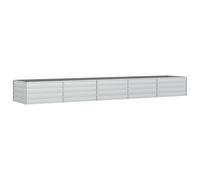 vidaXL Galvanized Steel Silver Garden Raised Bed - Spacious Outdoor Planter for Patio, Balcony, or Garden Use - Weather-Resistant Metal Planter Pot