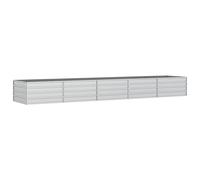 vidaXL Silver Galvanised Steel Raised Garden Bed 400 x 80 x 45cm - Size: 45 x 400 x 80cm - Wilko