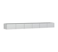 vidaXL Garden Raised Bed 480x80x45 cm Galvanized Steel Silver Flower Box Pot