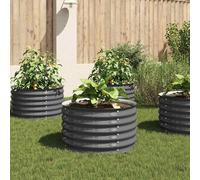 vidaXL Garden Raised Bed 80x80x44 cm Galvanised Steel Grey