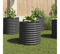 vidaXL Garden Raised Bed 80x80x81 cm Galvanised Steel Grey