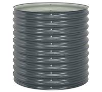 vidaXL Grey Raised Bed Planter - Galvanised Steel - Large Garden Plant Container - Weather Resistant - DIY Suitable - 80x80x81 cm