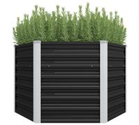 vidaXL Garden Raised Bed Anthracite 129x129x77 cm Galvanised Steel