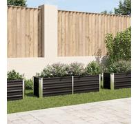 vidaXL Garden Raised Bed Anthracite 160x40x45 cm Galvanised Steel