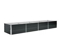 vidaXL Garden Raised Bed, Galvanised Steel, Anthracite, 320x80x45 cm, Open Bottom, Outdoor Patio Planter, Flower and Vegetable Box, Lawn and Garden, DIY Raised Bed