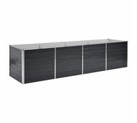 vidaXL Garden Raised Bed - Large, Anthracite Galvanised Steel, Outdoor Planter Box for Plants, Vegetables, and Flowers - Weather Resistant and Durable