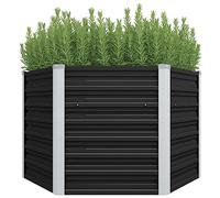 vidaXL Garden Raised Bed Anthracite 129x129x77 cm Galvanised Steel UK