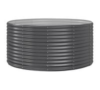 vidaXL Garden Raised Bed Anthracite - Powder-coated Steel Construction - Deep and Wide Planter Pot - Rust and Corrosion Resistant - Ideal for Outdoor Use